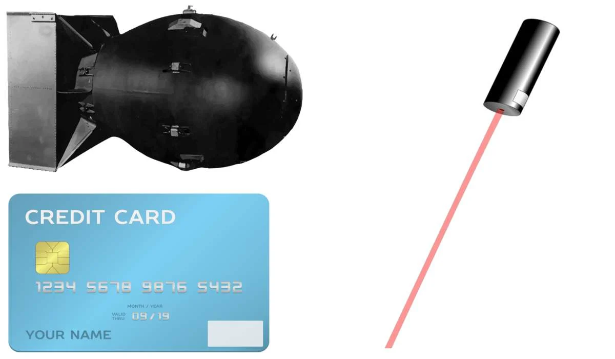 Laser, bomba atomica, carta di credito