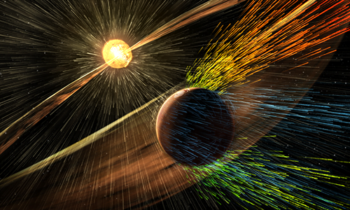 Il campo magnetico di Marte agiva come scudo magnetico contro il vento solare. Potrebbe essere ricreato artificialmente.
