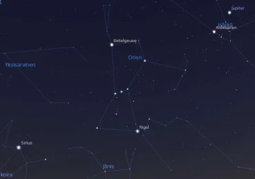 Porzione di cielo stellato mostrato da Stellarium, una delle applicazioni di costellazioni