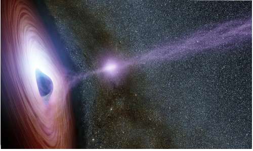 Le superbolle di Fermi potrebbero essersi originate da un buco nero supermassiccio in fase di accrescimento come quello in figura.