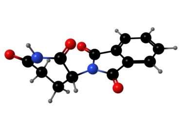 Struttura molecolare di un enantiomero della talidomide.
